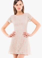 Kazo Pink Colored Embroidered Shift Dress