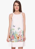 Lemon Chillo White Colored Printed Shift Dress