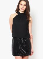 Liebemode Black Colored Embellished Shift Dress