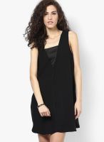 MANGO-Outlet BLACK COLORED SOLID SHIFT DRESS