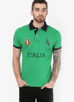 Monteil & Munero Green Printed Polo T-Shirts