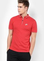 Nike Red Solid Polo T-Shirts