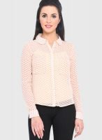 Phenomena Beige Printed Shirt