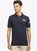 Police Navy Blue Solid Polo T-Shirt