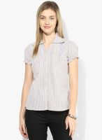 Style Quotient Brown Striped Shirt