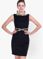 Sugar Her Black Colored Solid Shift Dress