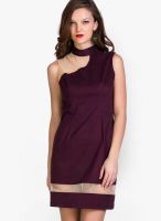 Sugar Her Purple Colored Solid Shift Dress