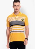 Tab91 Yellow Striped Polo T-Shirts