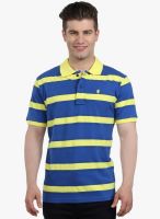 The Cotton Company Blue Striped Polo T-Shirt