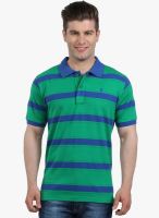 The Cotton Company Green Striped Polo T-Shirt