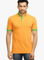 Thisrupt Orange Solid Polo T-Shirts