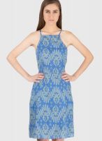 Tops And Tunics Blue Colored Printed Shift Dress