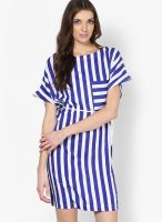 Tops And Tunics White Colored Striped Shift Dress