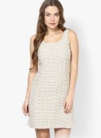 Tshirt Company Off White Colored Embellished Shift Dress