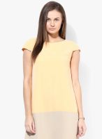 United Colors of Benetton Orange Colored Solid Shift Dress