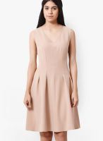 United Colors of Benetton Pink Colored Solid Shift Dress
