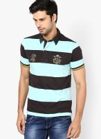 Wilkins & Tuscany Black Striped Polo T-Shirts