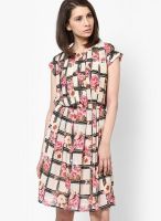 Wills Lifestyle Beige Colored Printed Shift Dress