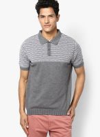 Wills Lifestyle Grey Melange Polo T-Shirt