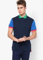 Wills Lifestyle Navy Blue Polo T-Shirt