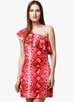 Yepme Red Colored Printed Shift Dress