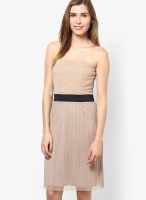 s.Oliver Brown Colored Solid Shift Dress