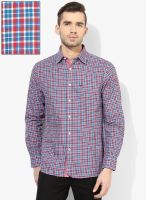 Allen Solly Red Checks Regular Fit Casual Shirt