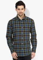 Arrow Sports Olive Checked Slim Fit Casual Shirt