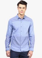 Atorse Blue Printed Slim Fit Casual Shirt