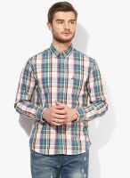 Bay Island Blue Checked Regular Fit Casual Shirt