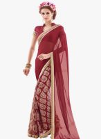 Bhelpuri Maroon Georgette Satin Saree