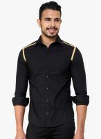 Blackbuk India Black Solid Slim Fit Casual Shirt