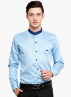 Blackbuk India Blue Solid Slim Fit Casual Shirt