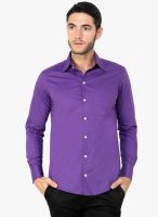 Blackbuk India Purple Solid Slim Fit Casual Shirt