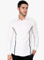 Blackbuk India White Solid Slim Fit Casual Shirt