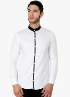 Blackbuk India White Solid Slim Fit Casual Shirt