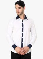 Blackbuk India White Solid Slim Fit Casual Shirt
