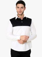 Blackbuk India White Solid Slim Fit Casual Shirt