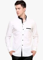 Blackbuk India White Solid Slim Fit Casual Shirt