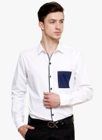 Blackbuk India White Solid Slim Fit Casual Shirt