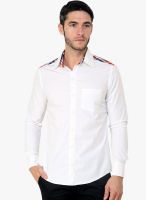 Blackbuk India White Solid Slim Fit Casual Shirt