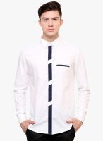Blackbuk India White Solid Slim Fit Casual Shirt