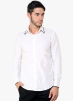 Blackbuk India White Solid Slim Fit Casual Shirt