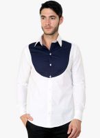 Blackbuk India White Solid Slim Fit Casual Shirt