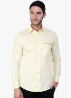Blackbuk India Yellow Solid Slim Fit Casual Shirt