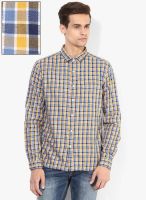Code by Lifestyle Blue Checked Casual Shirt