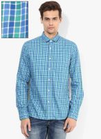 Code by Lifestyle Green Checked Casual Shirt