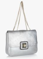 Da Milano Silver Leather Handbag