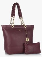 Da Milano Wine Red Leather Handbag