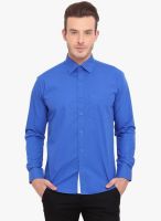 Ennoble Blue Solid Slim Fit Casual Shirt